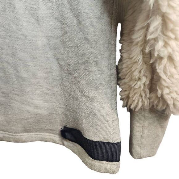 Anthropologie Amadi Shearling Sleeve Pullover Top Size Medium - Picture 9 of 14